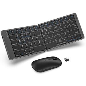 Foldable Wireless Keyboard & Mouse Combo – USB-C Rechargeable – New in Box